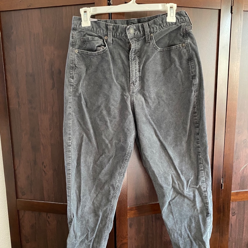 Gray Corduroy straight leg American Eagle pants